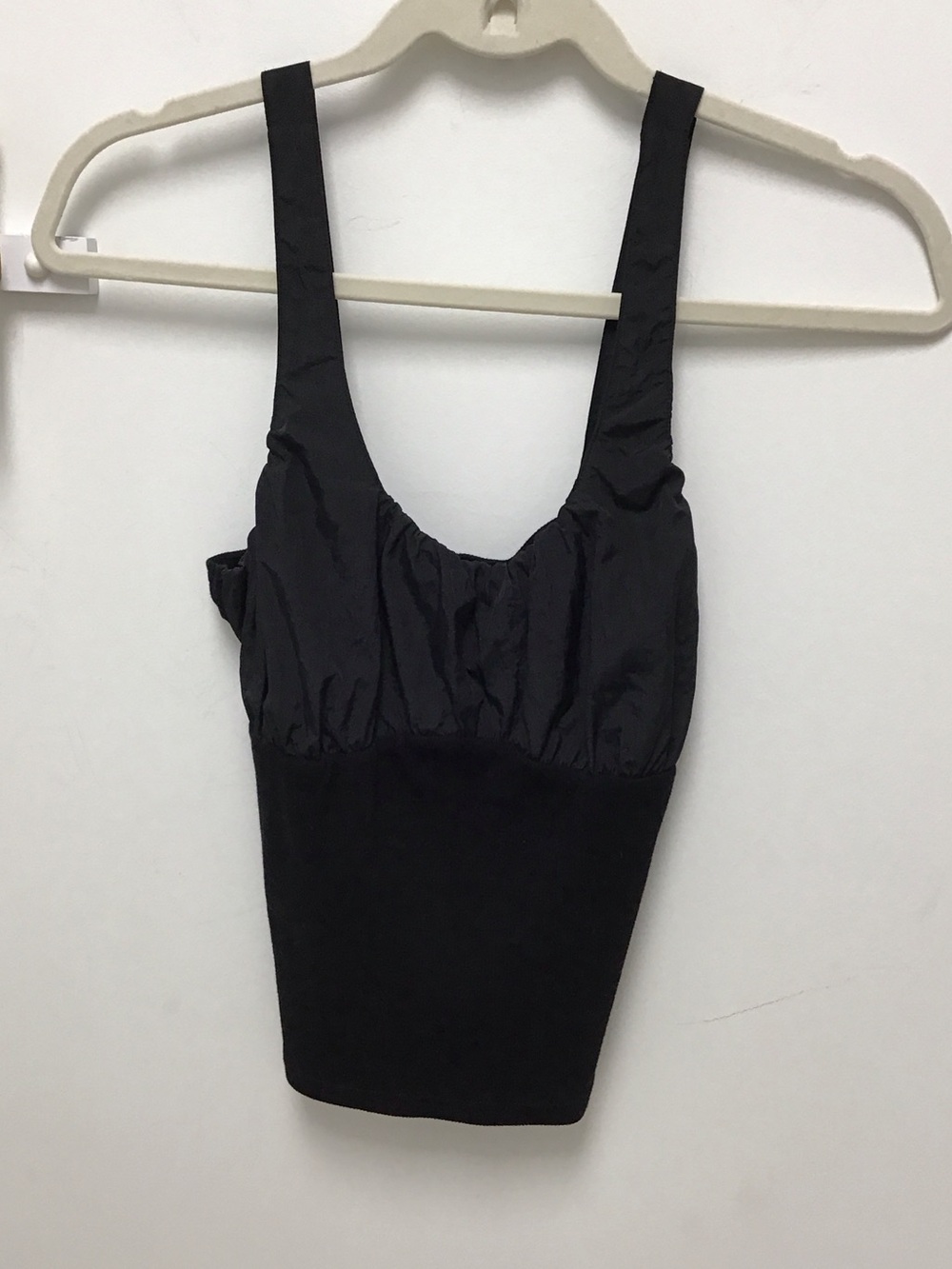 Steve Madden Luana Black Sleeveless Tank Top with Ruched Bust